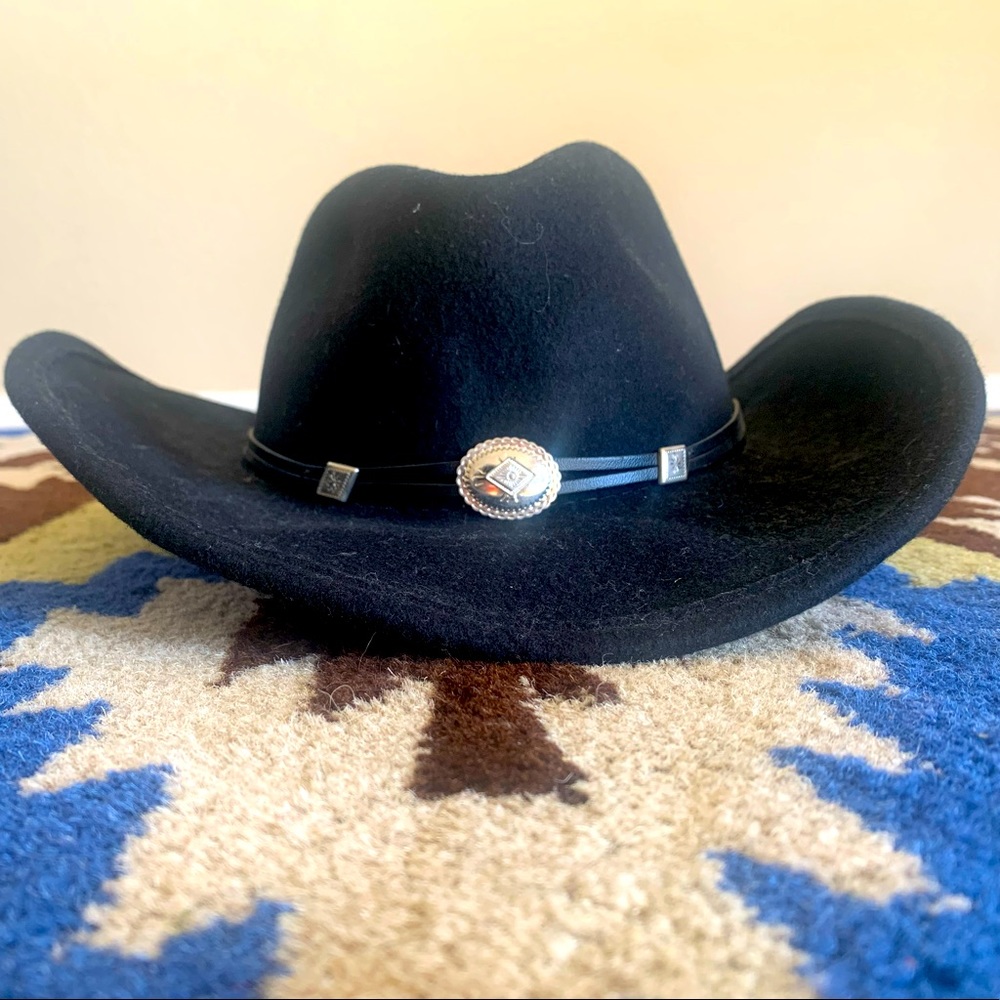 STETSON crushable cowboy hat. Like new condition. Black, wool, size large.